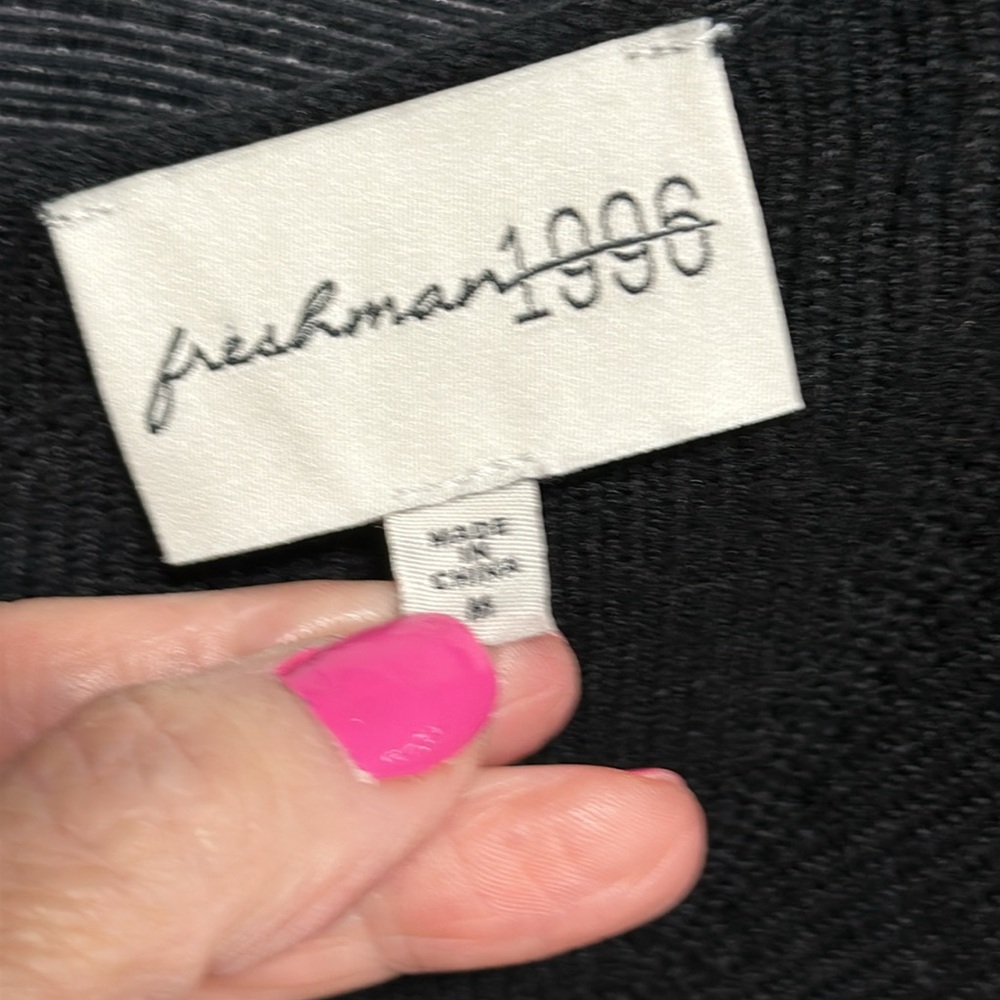 Freshman 1996 women’s black Sweater Knit V-Neck dress /adjustable straps Size M - Picture 4 of 8
